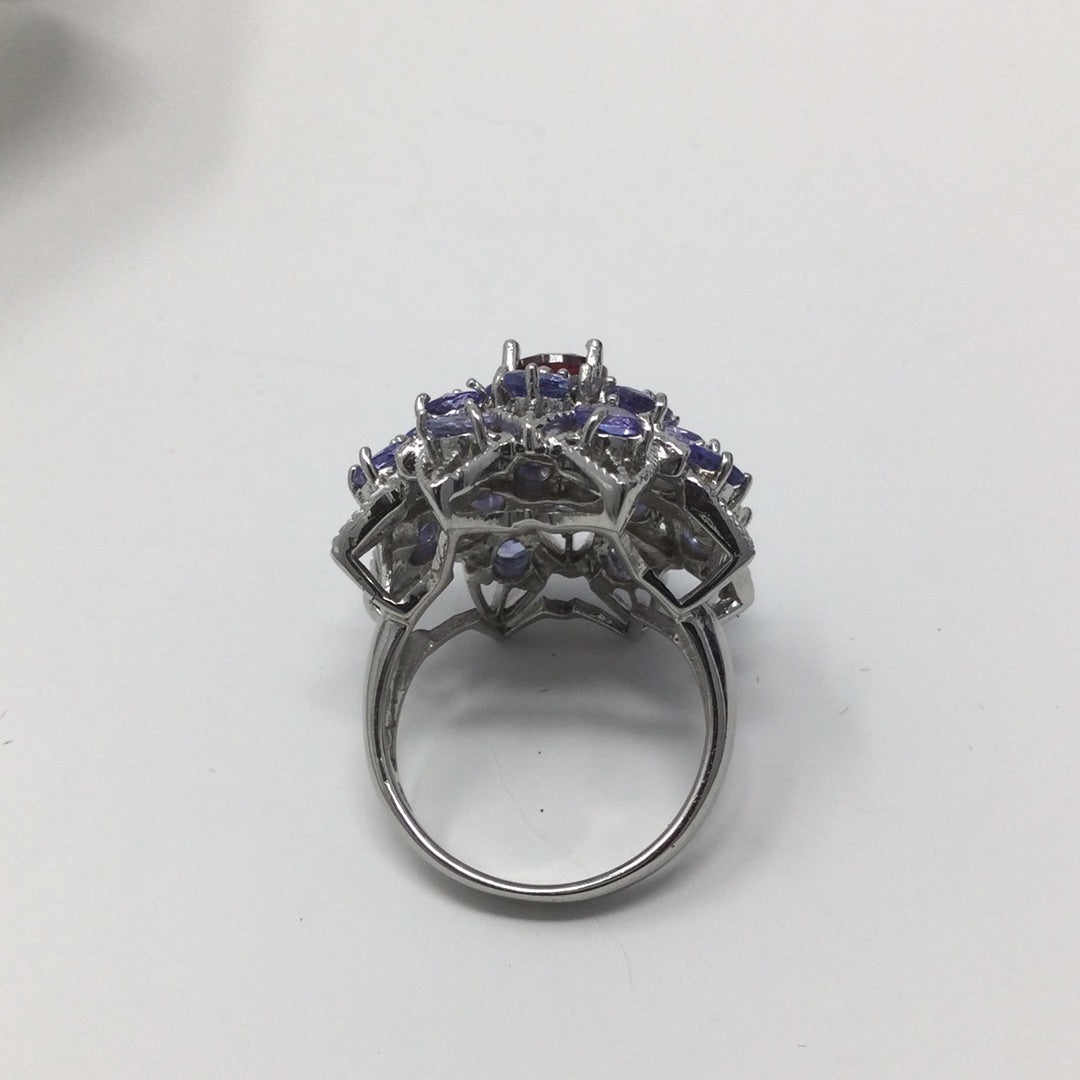 Genuine Tanzanite & Garnet Ring