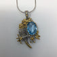 Artistic Genuine Blue Topaz Bird Pendant