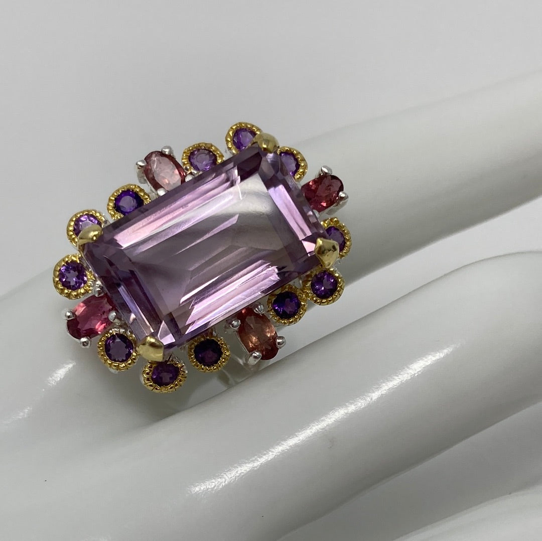 Genuine 15 CTW Ametrine Ring