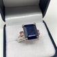 Sensual Genuine Sapphire & Pink Tourmaline Ring