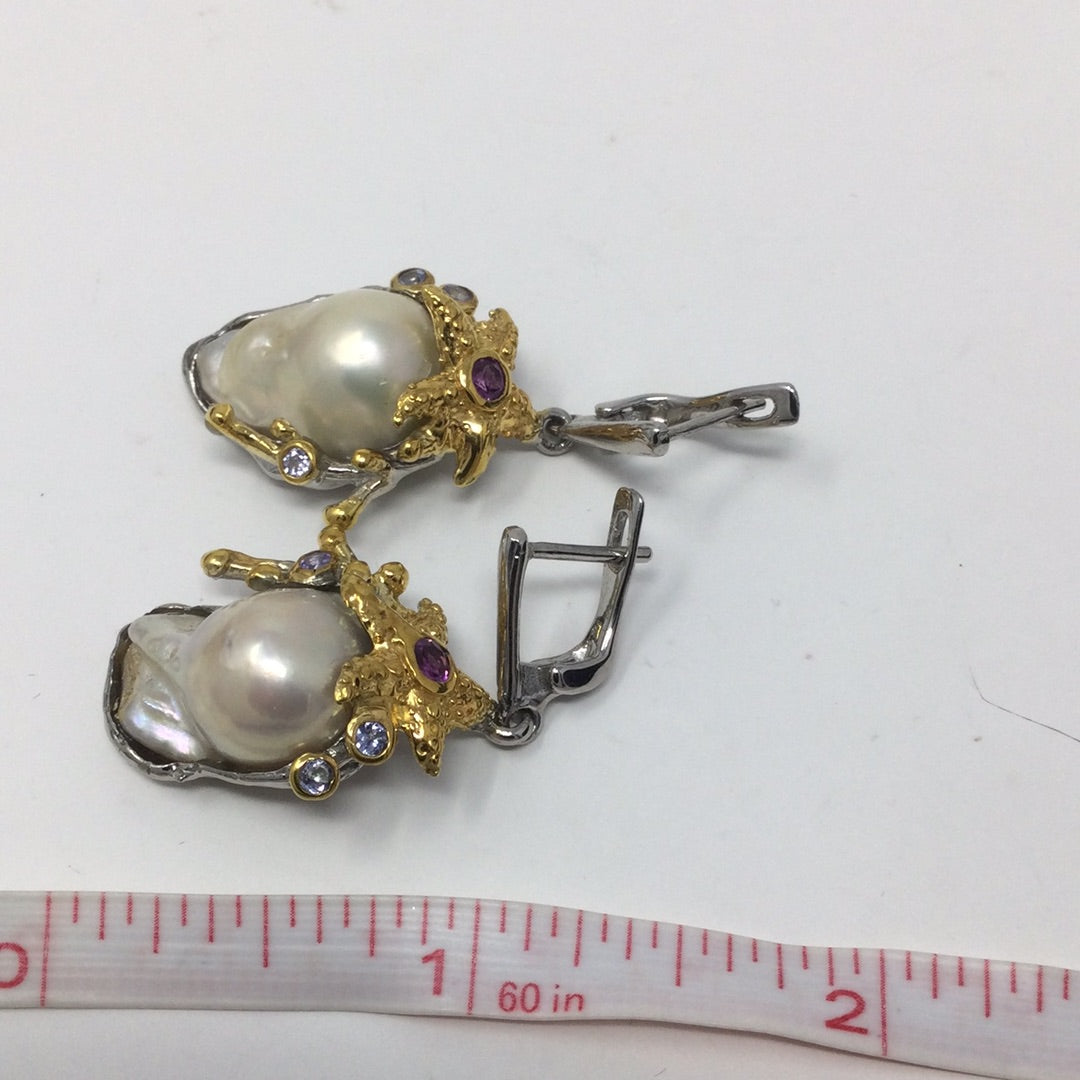 Genuine Baroque Pearl Earrings