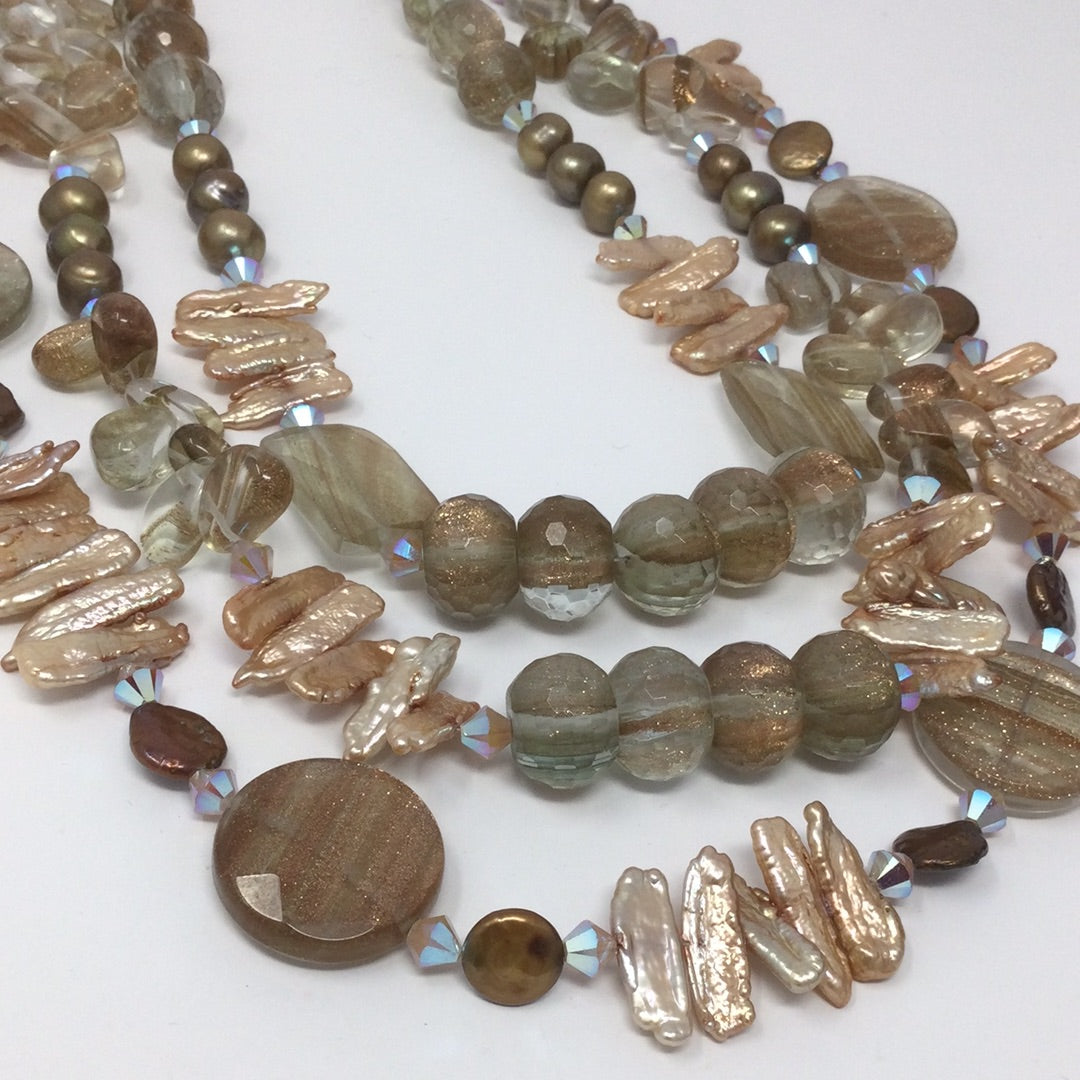The 'Your Royal Highness', Genuine Golden Pearl Necklace | Handmade Artist Original