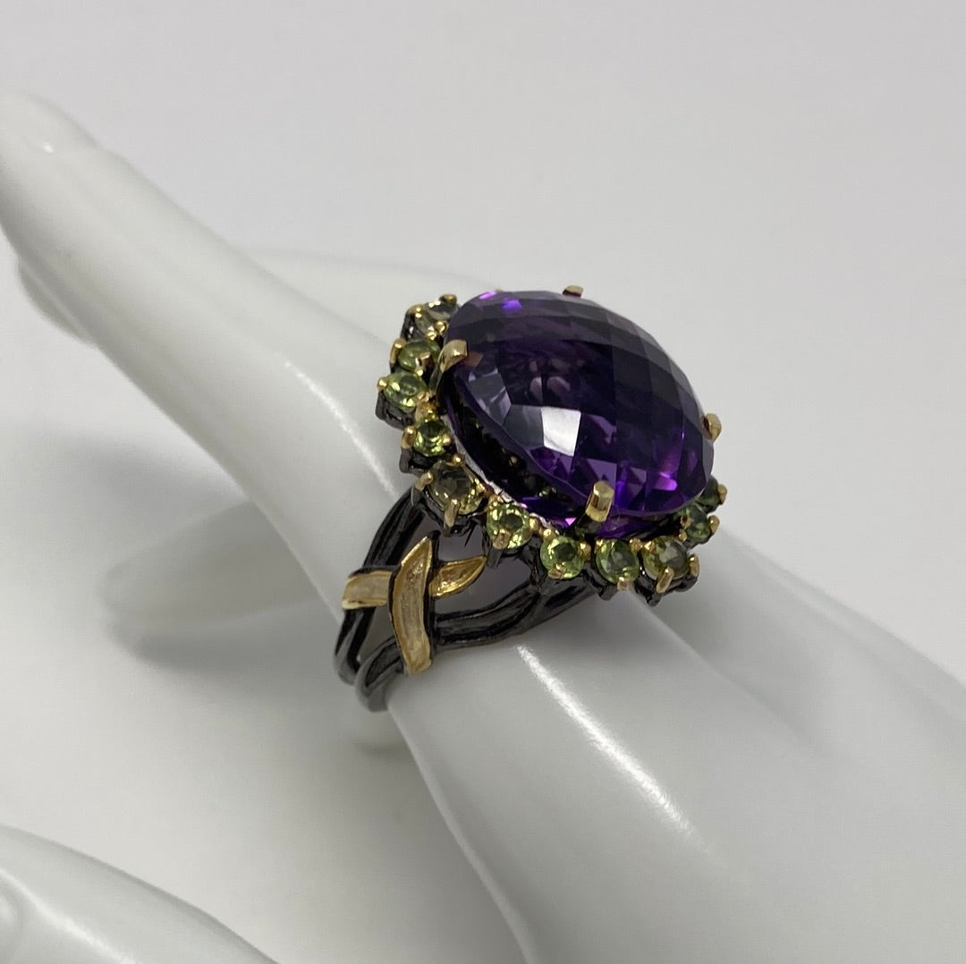 Impressive Genuine 35 CTW Amethyst Ring