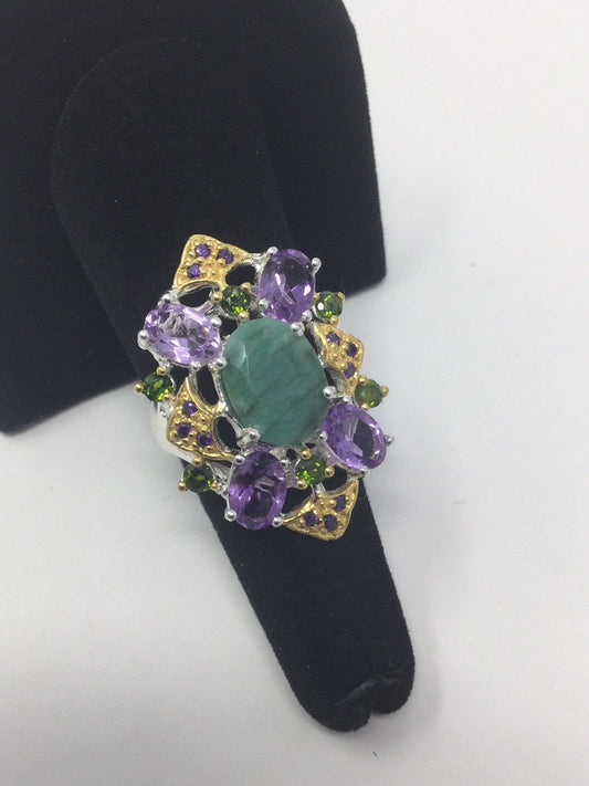 Emerald Ecstasy,  Genuine,  Natural Gemstone  Ring