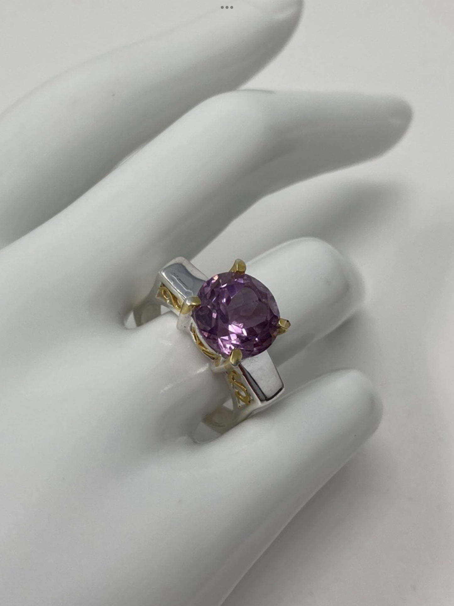 Art Deco Style Genuine Amethyst Ring