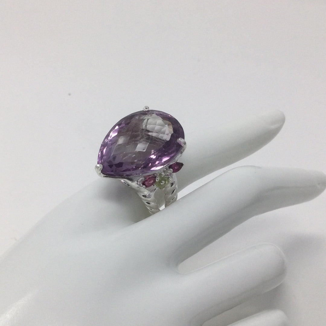 Incredible 45 CTW Genuine Amethyst Ring