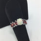 Genuine Fiery Opal & Garnet Ring