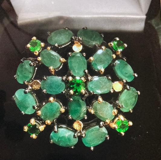 Starburst Genuine Emerald Ring