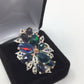 Unsurpassed Rare Genuine Black Opals Ring