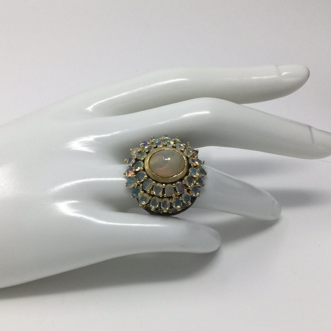 Genuine  Explosion of Opals Ring