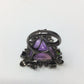 Genuine Amethyst & Black Opal Trillion Cut Ring