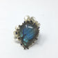 Alluring Genuine Labradorite & Sapphire Ring