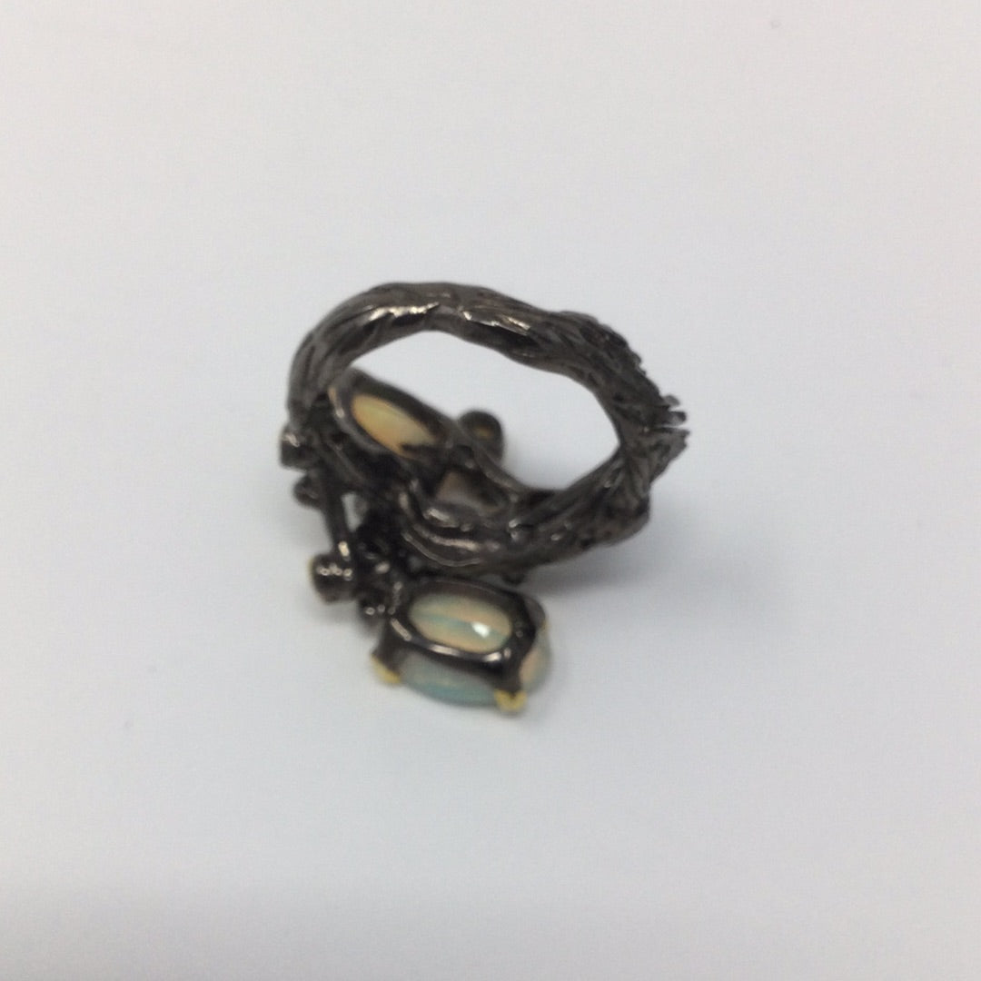 Genuine Fiery Faceted Opal Ring