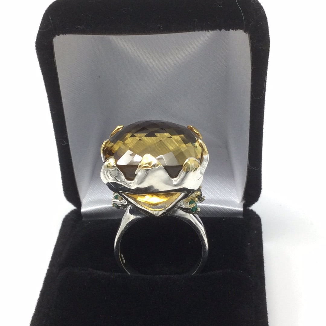 Massive Sensual Cognac Quartz Ring