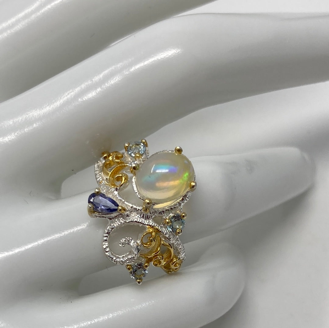 Opulent Opal & Tanzanite Ring