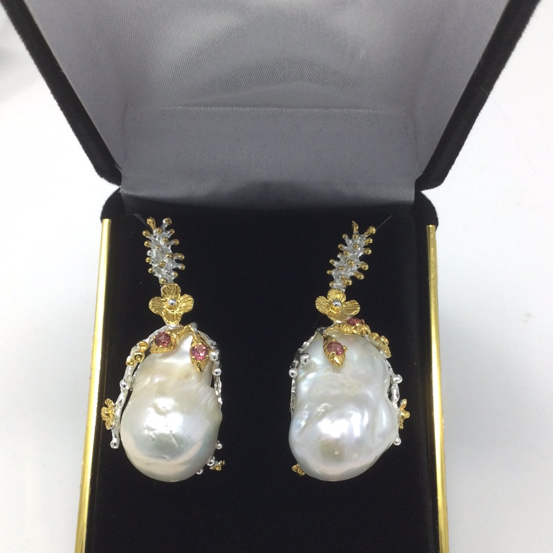 Genuine Baroque Pearl Earrings