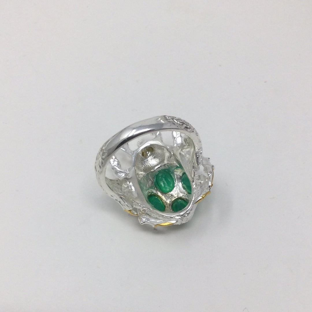 Don’t Bug Me, Genuine Faceted Green Onyx Ring