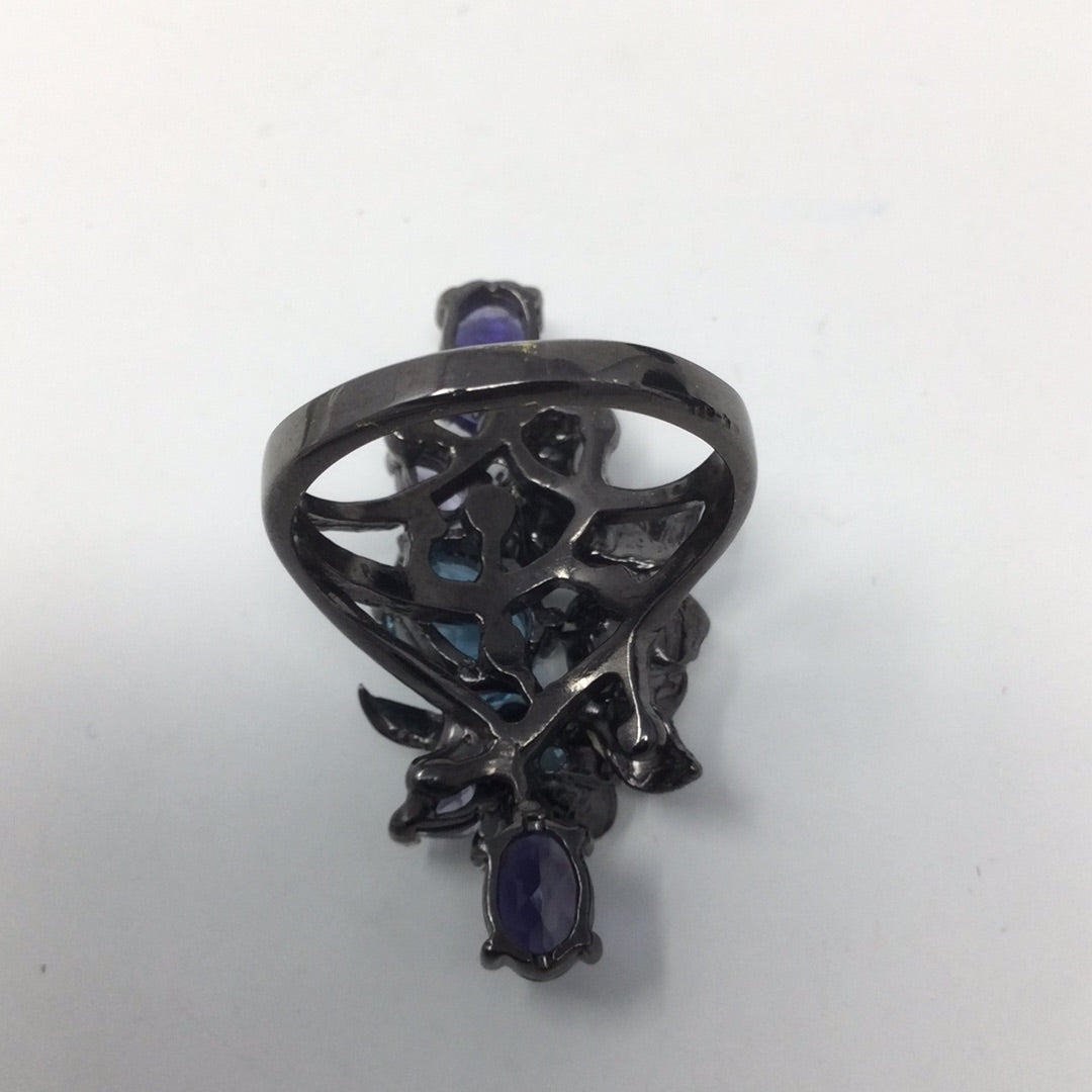 Genuine Blue Topaz & Iolite Ring