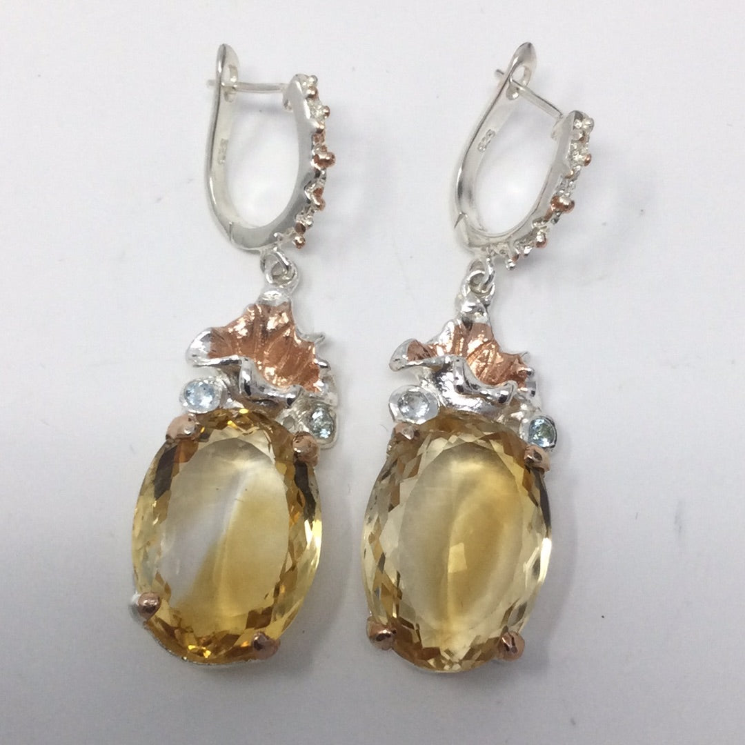 Genuine Citrine Gemstone Earrings