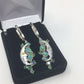 Man In The Moon, Genuine Opals & Emerald Earrings