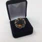 Genuine Cognac Quartz & Peridot Ring