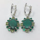 Genuine Malachite, Onyx & Peridot Earrings