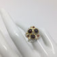 Genuine Black Opal & Garnet Ring