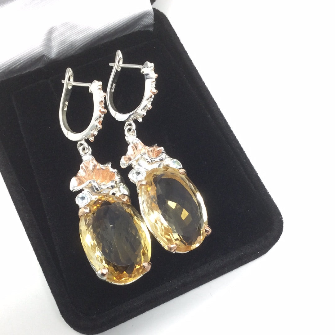 Genuine Citrine Gemstone Earrings