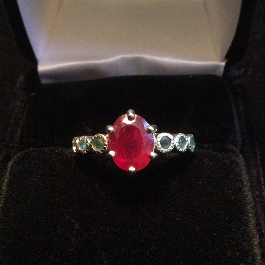 Genuine Ruby & Emerald Ring