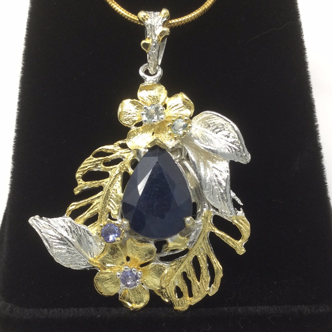 Genuine Sapphire & Tanzanite Pendant