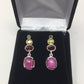 Genuine Star Ruby & GarnetEarrings