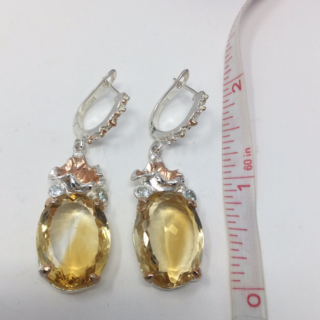 Genuine Citrine Gemstone Earrings