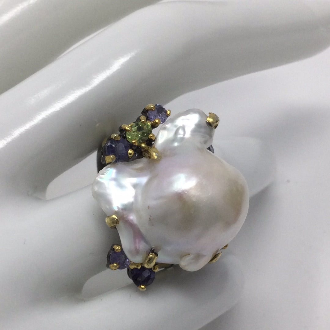 Genuine Baroque Pearl Ring