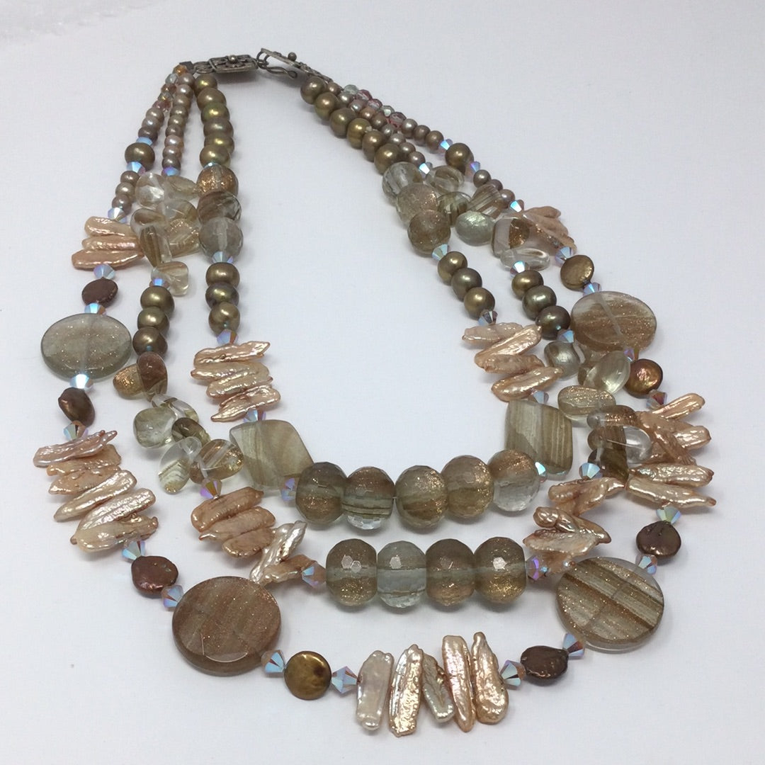 The 'Your Royal Highness', Genuine Golden Pearl Necklace | Handmade Artist Original