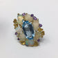 Explosion of Opals & Topaz Ring