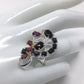 Bejeweled Black Opals & Garnet Ring