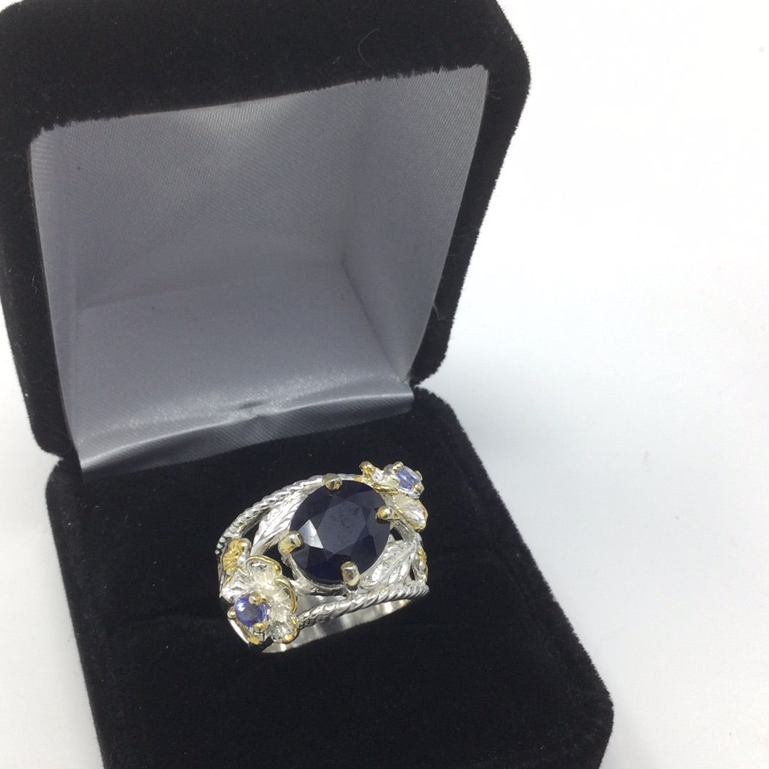 Genuine Sapphire & Tanzanite Ring