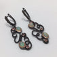 Genuine Fiery Opal & Pink Tourmaline Earrings