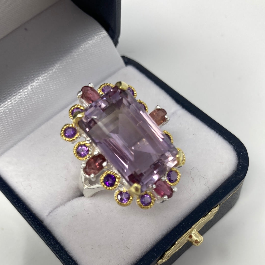 Genuine 15 CTW Ametrine Ring