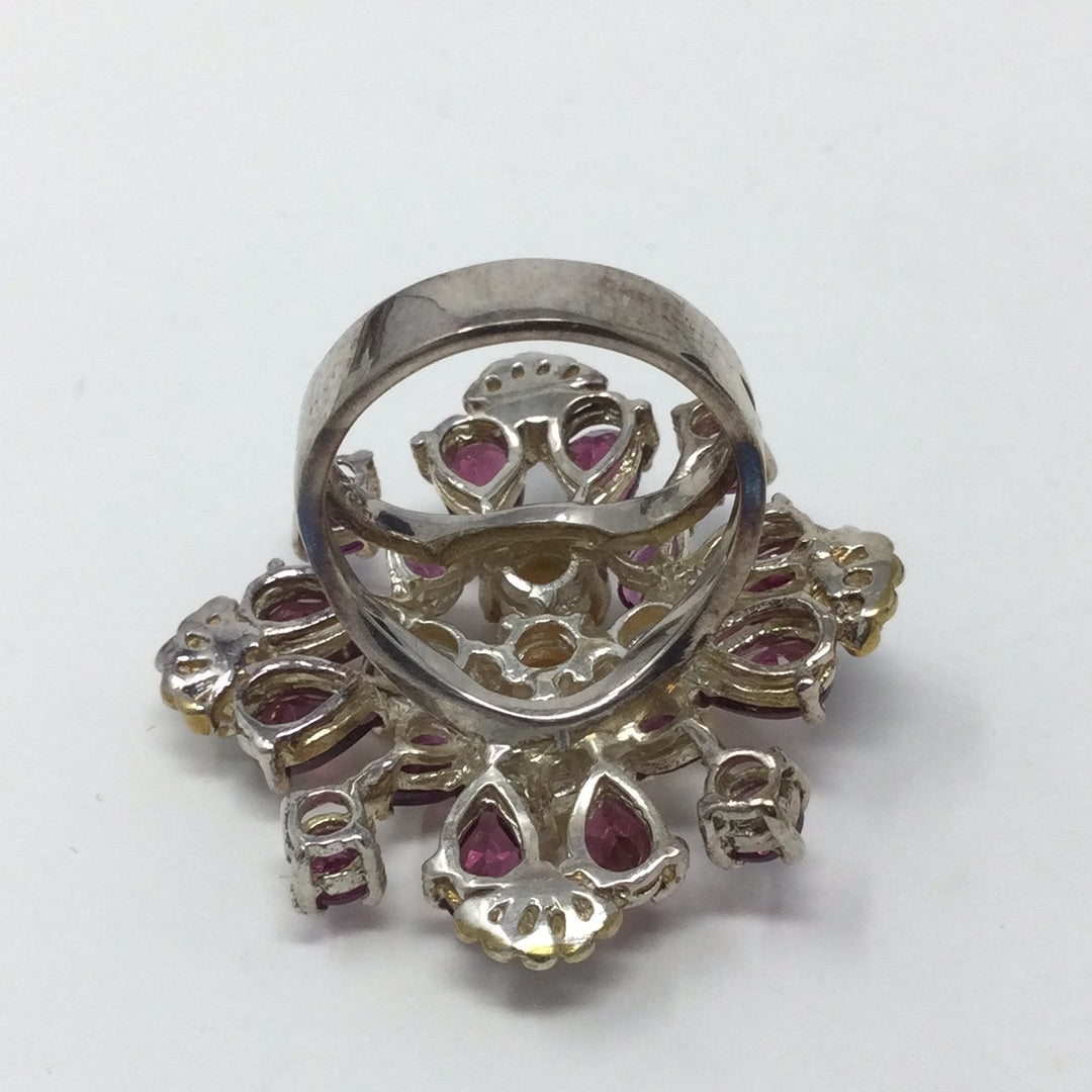 Bohemian Rhapsody Genuine Fiery Opals & Garnet Ring