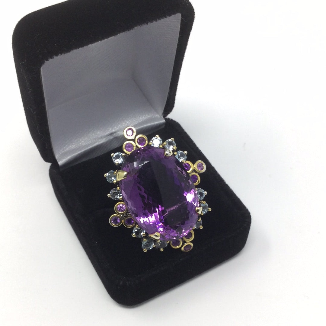 Iconic Mr. Big 48CTW Genuine Amethyst Ring