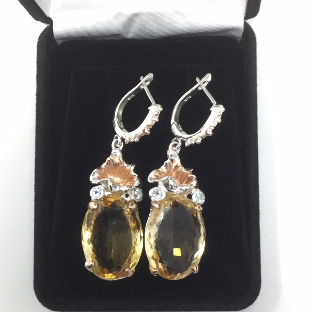 Genuine Citrine Gemstone Earrings