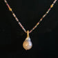 Genuine Baroque Pearl Necklace with Tourmalines