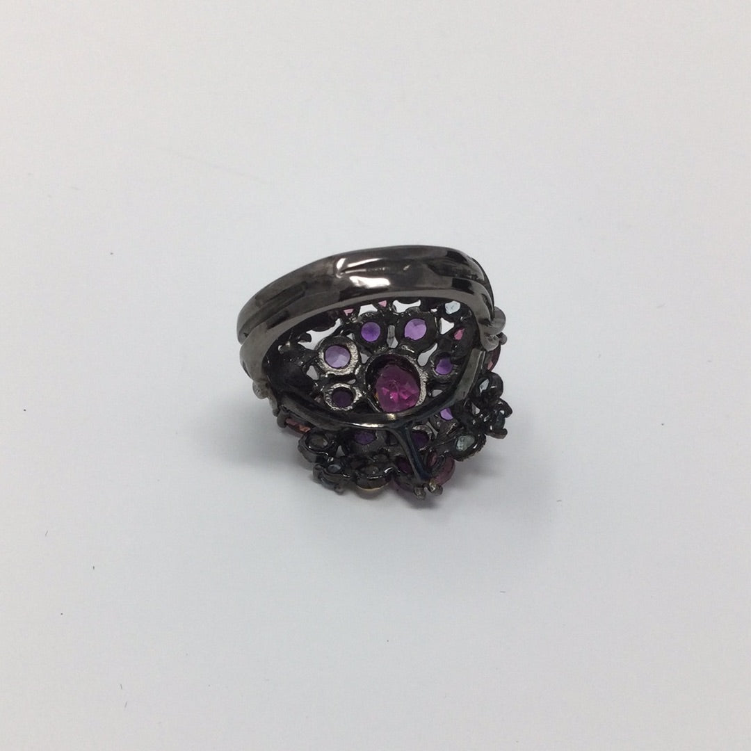 Genuine Garnets & Amethyst Ring