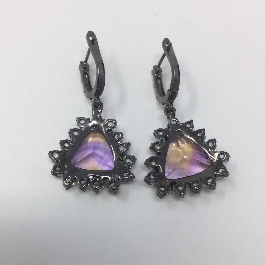 Genuine Ametrine & Topaz Earrings