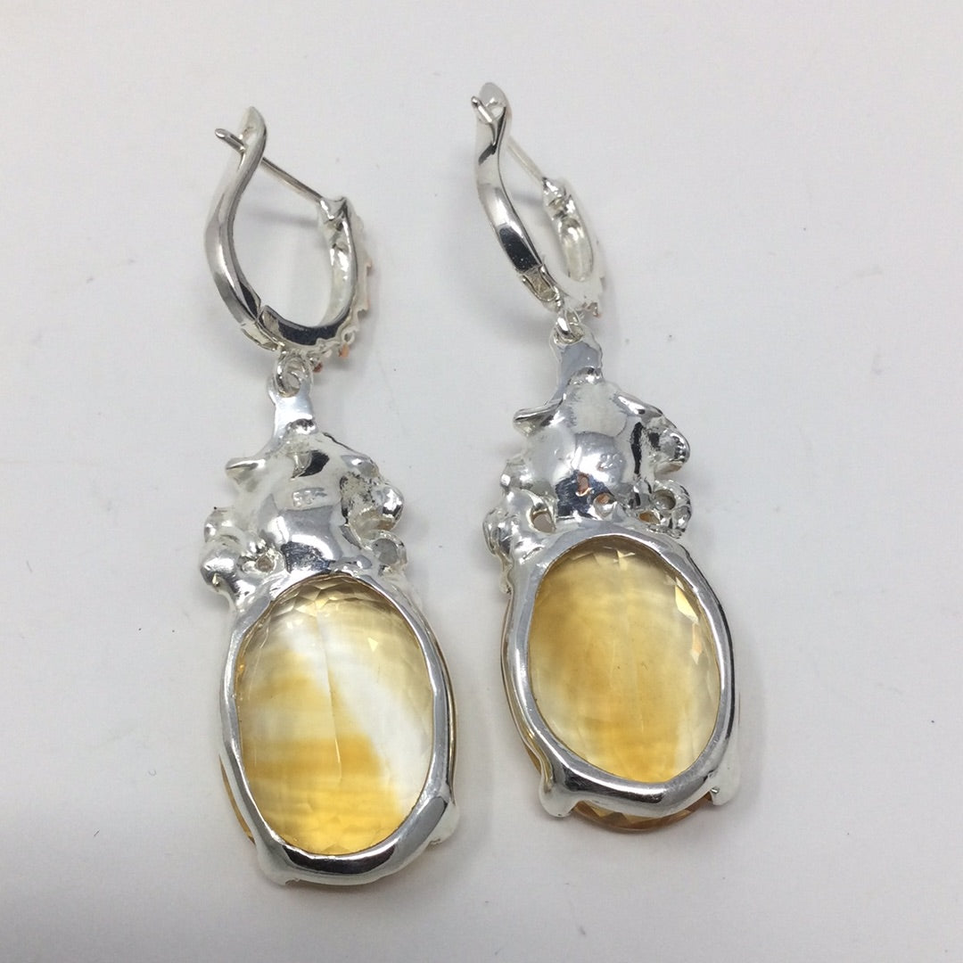 Genuine Citrine Gemstone Earrings