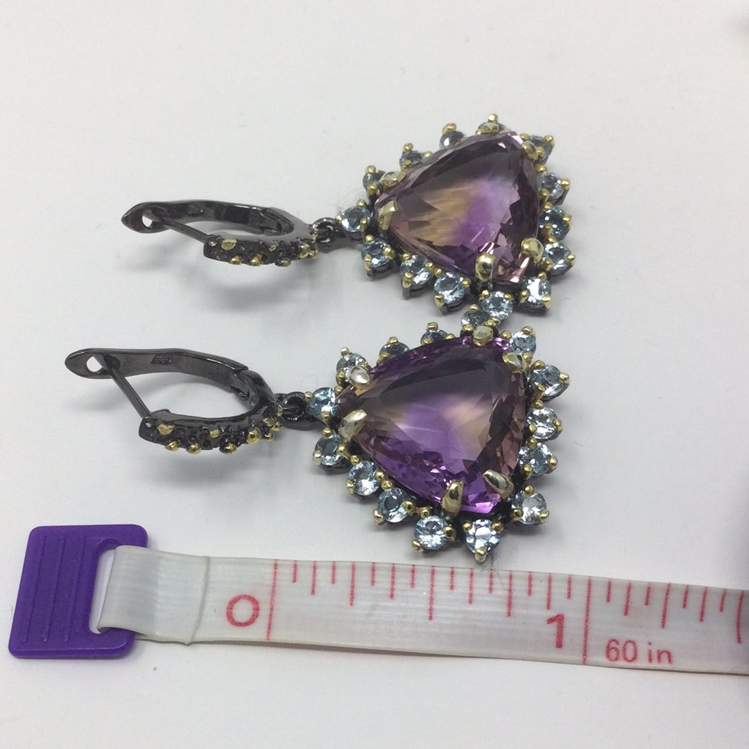 Genuine Ametrine & Topaz Earrings