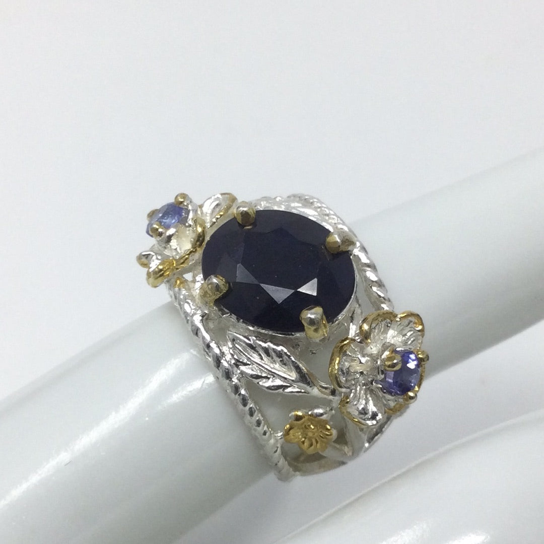 Genuine Sapphire & Tanzanite Ring