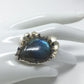 Alluring Genuine Labradorite & Sapphire Ring