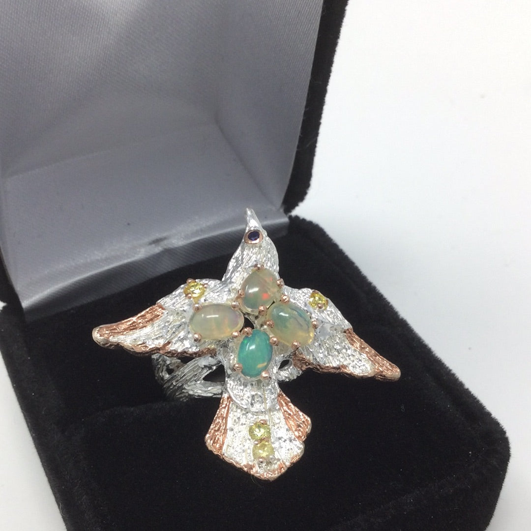 Genuine Opal Bird in Flight Ring